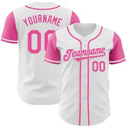 Wit Two Authentic Baseball Jersey Custom Tone Roze Wit Two Authentic Baseball Jersey Custom Tone Roze