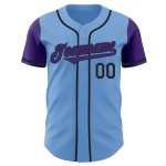 Paars-zwart shirt op maat gemaakt Two Light Authentic Baseball Blue Paars-zwart shirt op maat gemaakt Two Light Authentic Baseball Blue