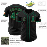 Baseball Custom Kelly Black Jersey Authentiek Goud Groen-Oud Baseball Custom Kelly Black Jersey Authentiek Goud Groen-Oud