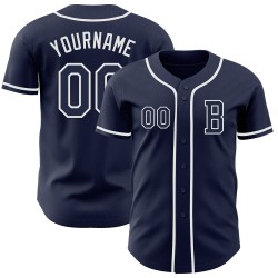 Jersey Baseball Navy Custom Wit Authentiek Jersey Baseball Navy Custom Wit Authentiek