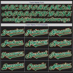 Authentiek zwart groen-oranje twee honkbal aangepaste toon Kelly-shirt Authentiek zwart groen-oranje twee honkbal aangepaste toon Kelly-shirt