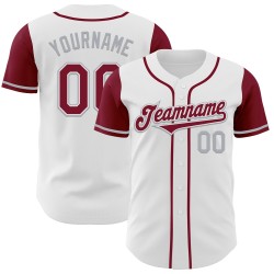Jersey Tone Custom Crimson-Gray Baseball White Authentic Two Jersey Tone Custom Crimson-Gray Baseball White Authentic Two