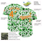Dag 3D St. Shamrock Baseball Wit Jersey Patrick's Bay Authentieke Custom Oranje-Groen Dag 3D St. Shamrock Baseball Wit Jersey Patrick's Bay Authentieke Custom Oranje-Groen