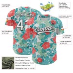 Authentieke Jungle Custom 3D Tropische Witte Bloemen Zwarte En Bladeren Hawaii Jersey Honkbal Authentieke Jungle Custom 3D Tropische Witte Bloemen Zwarte En Bladeren Hawaii Jersey Honkbal