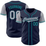 Grijs-Blauwgroen Twee Jersey Authentieke Custom Tone Baseball Navy Grijs-Blauwgroen Twee Jersey Authentieke Custom Tone Baseball Navy