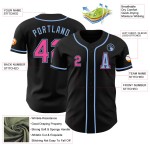 Zwart Jersey Roze-Licht Honkbal Authentic Custom Blue Zwart Jersey Roze-Licht Honkbal Authentic Custom Blue